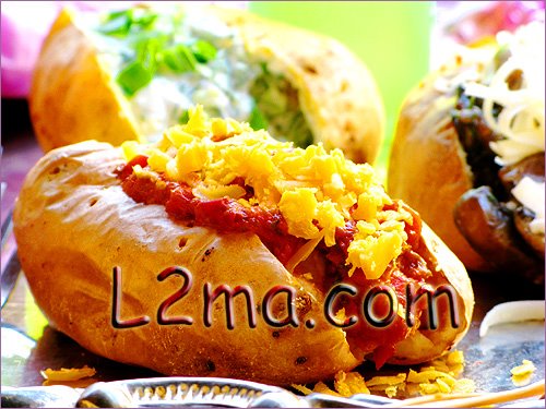 بطاطا مشوية , بثلات حشوات