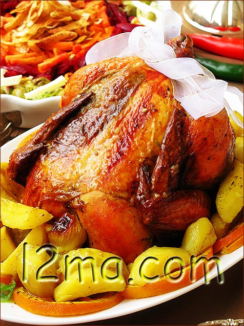 الدجاج روستو بالبرتقال الدجاج روستو بالبرتقال