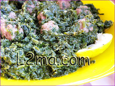 سبانخ باللحمة سبانخ باللحمة