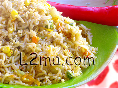 الأرز بالملفوف و الخضار المشكلة