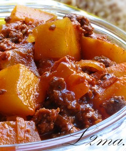 صينية اليقطين باللحمة المفرومة