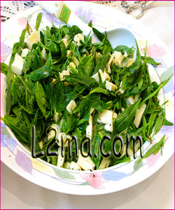 سلطة الزعتر الأخضر و الجبنة البيضاء