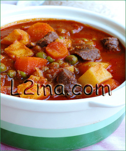 يخنة البازلاء باللحمة