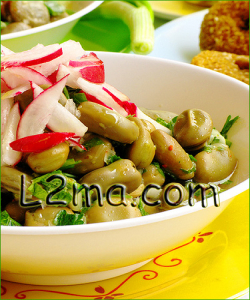 سلطة الفول الأخضر المدمس على طريقة الشوام